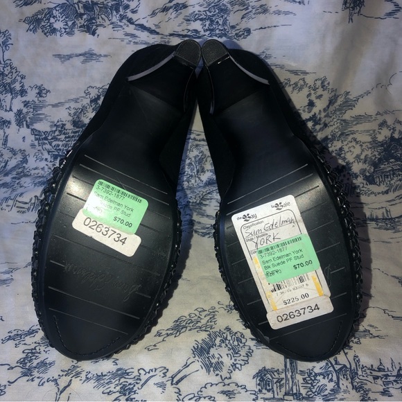 Sam Edelman ‘York’ Black Suede Studded Platform Pumps Size 10. - Picture 6 of 10